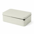 White metal storage box with hinged lid isolated on white background Royalty Free Stock Photo