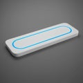 A rectangular, white, metallic object with rounded edges and a sleek design. It feature Royalty Free Stock Photo