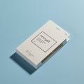 Rectangular white product packaging for a micro USB cable on a light blue surface. The