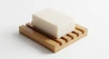 A rectangular white soap bar rests Royalty Free Stock Photo