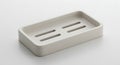 Rectangular white soap dish with drainage slots, ai generated Royalty Free Stock Photo
