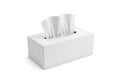 White tissue box with tissues isolated on white background Royalty Free Stock Photo