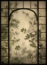 Floral stained glass window. Royalty Free Stock Photo