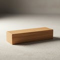Rectangular wooden block resting on a textured surface. The block has a smooth, Royalty Free Stock Photo