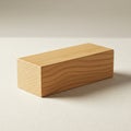 Rectangular wooden block with smooth surface and visible grain pattern. Positioned o Royalty Free Stock Photo
