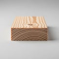 Rectangular wooden block with visible growth rings indicating a segment cut Royalty Free Stock Photo
