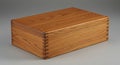Rectangular wooden box with dovetail joints, showcasing fine craftsmanship. The wo Royalty Free Stock Photo