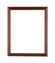 Rectangular wooden brown frame for painting or picture isolated on a white background Royalty Free Stock Photo