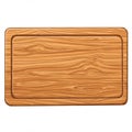 Rectangular wooden cutting board with rounded edges and an indented groove near t Royalty Free Stock Photo