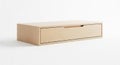Rectangular wooden drawer with a minimalist design, featuring a smooth, light Royalty Free Stock Photo