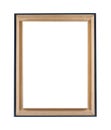 Rectangular wooden frame for painting or picture isolated on a white background Royalty Free Stock Photo