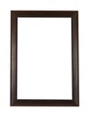 Rectangular wooden frame for painting or picture isolated on a white background Royalty Free Stock Photo