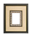 Rectangular wooden gold and silver gilded frame, isolated on white background Royalty Free Stock Photo