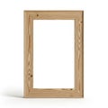 A rectangular wooden picture frame with a natural finish, showcasing distinct wood grain patterns. Royalty Free Stock Photo