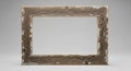 Rectangular wooden picture frame with a rustic, weathered appearance. The frame showcases visible Royalty Free Stock Photo