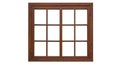 A rectangular wooden window frame with a grid pattern. The frame consists of Royalty Free Stock Photo