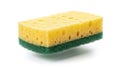 Yellow sponge with green scrubbing surface Royalty Free Stock Photo