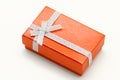 Rectegular orange gift box Royalty Free Stock Photo