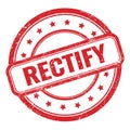 RECTIFY text on red grungy vintage round stamp