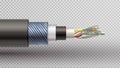 Rector realistic illustration of fiber optic tight buffered