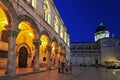 Rector`s Palace and Cathedral at dusk, UNESCO World Heritage Site, Dubrovnik, Dalmatia, Croatia, Europe