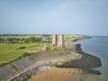 Reculver Towers and Roman Fort on the seaside in Reculver, England Royalty Free Stock Photo