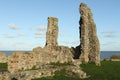 Reculver towers a roman saxon shore fort and remains of a 12th century church undercut by coastal erosion. Royalty Free Stock Photo