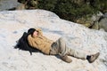 Recumbent hiker Royalty Free Stock Photo