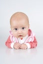 Recumbent little girl. Royalty Free Stock Photo