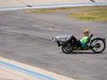 Recumbent trycicle on the bike track ready for competition