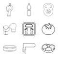 Recuperate icons set, outline style Royalty Free Stock Photo