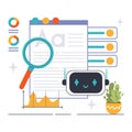 Recurrent Neural Network concept. Flat vector illustration