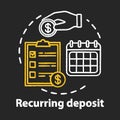 Recurring deposit chalk concept icon. Savings idea. Creating investment account. Regular payments, timed banking charges Royalty Free Stock Photo