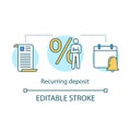 Recurring deposit concept icon. Savings idea thin line illustration. Creating investment account. Regular payments Royalty Free Stock Photo