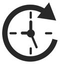 Recurring event black icon. Time clock repeat Royalty Free Stock Photo