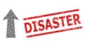 Arrow Up Recursion Composition of Arrow Up Icons and Distress Disaster Seal Stamp