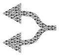 Split Arrows Left Recursion Mosaic of Itself Items Royalty Free Stock Photo
