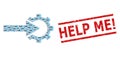 Cog Integration Recursive Collage of Cog Integration Icons and Distress Help Me! Stamp