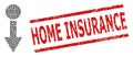 Pull Down Recursive Composition of Pull Down Icons and Textured Home Insurance Seal Royalty Free Stock Photo