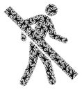 Forbidden Walking Man Fractal Mosaic of Forbidden Walking Man Icons Royalty Free Stock Photo