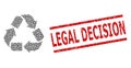 Recycle Recursive Composition of Recycle Items and Grunge Legal Decision Seal Stamp