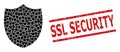 Shield Mosaic of Shield Items and Scratched SSL Security Seal