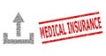 Upload Recursive Mosaic of Upload Icons and Distress Medical Insurance Seal