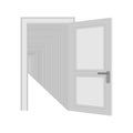 Recursion Open Door Isolated. Repeating doors vector illustration Royalty Free Stock Photo