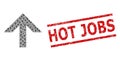 Arrow Up Recursion Mosaic of Arrow Up Items and Grunge Hot Jobs Seal