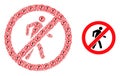 No Pedestrian Walking Composition of No Pedestrian Walking Icons and Source Icon
