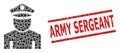 Policeman Collage of Policeman Items and Grunge Army Sergeant Seal Royalty Free Stock Photo