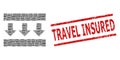 Pressure Down Fractal Composition of Pressure Down Icons and Distress Travel Insured Seal Stamp