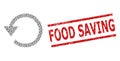 Rotate Ccw Recursive Composition of Rotate Ccw Items and Grunge Food Saving Stamp