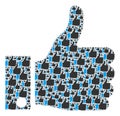 Thumb Up Recursive Mosaic of Itself Icons